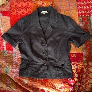 Black Linen Women's Blouse